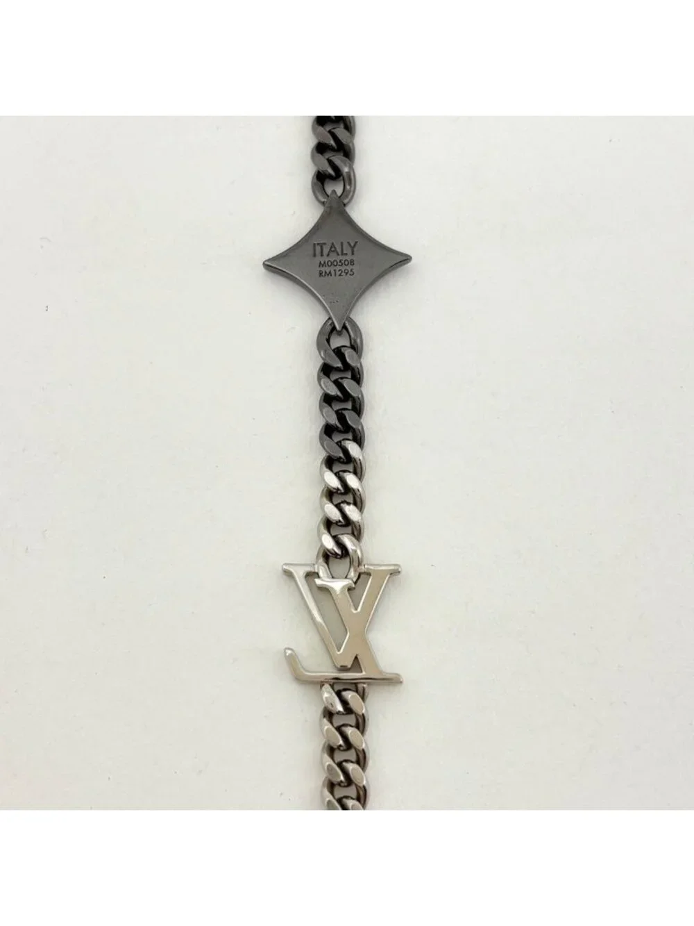 Louis Vuitton LV Instinct Bracelet Monogram Metal Silver Black